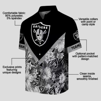 Exclusive Las Vegas Raiders Hawaiian Shirt, Personalized Black Floral Chevron Design