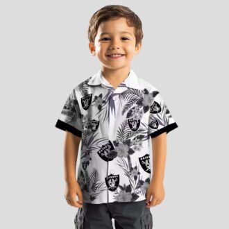 Hibiscus Patriotic Las Vegas Raiders White Hawaiian Shirt for Game Day & Summer