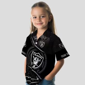 Las Vegas Raiders Aloha Hawaiian Shirt - Black Tropical Football Wave Design
