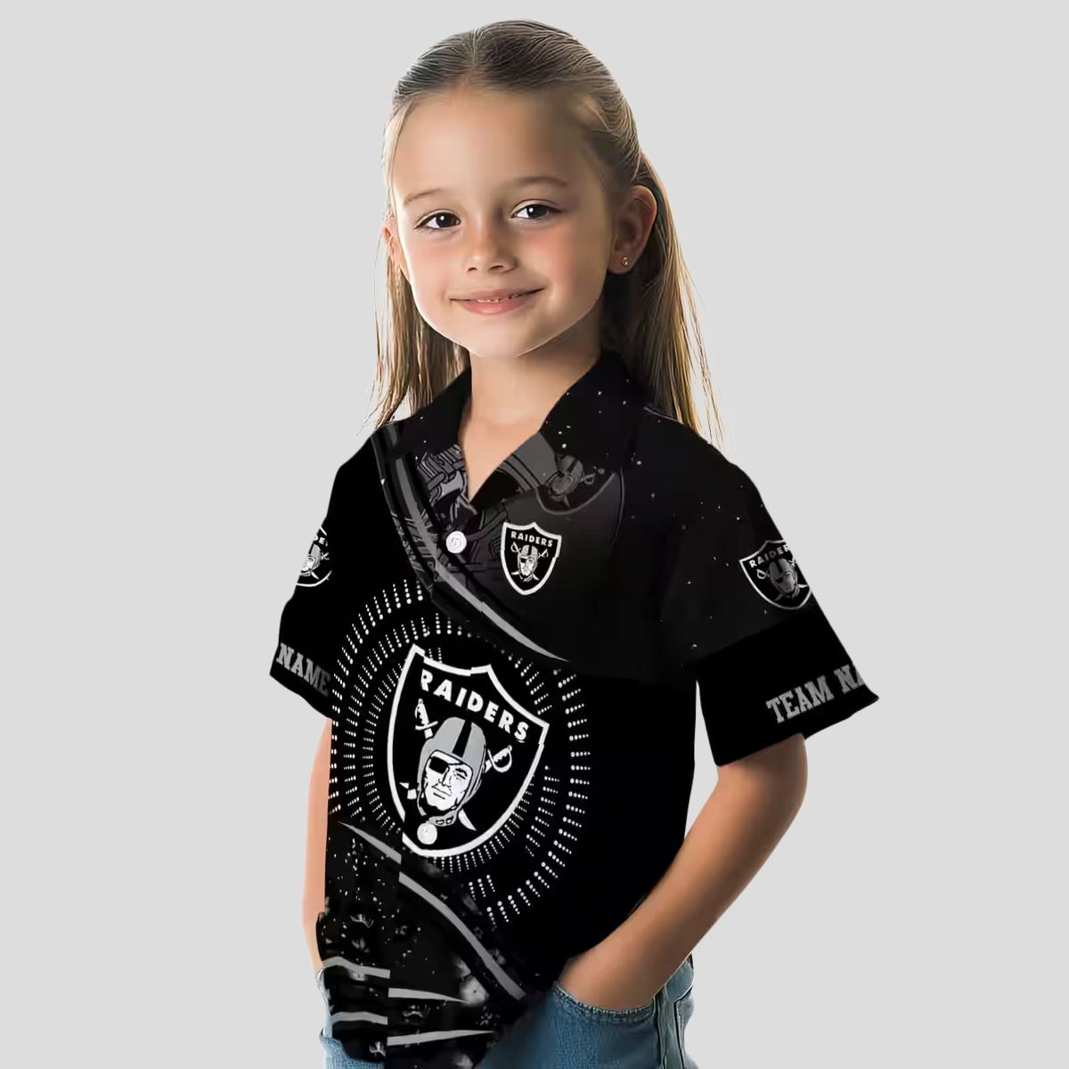 Las Vegas Raiders Aloha Hawaiian Shirt - Black Tropical Football Wave Design