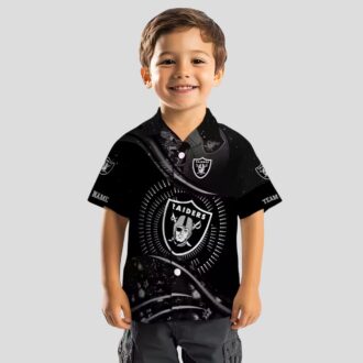 Las Vegas Raiders Aloha Hawaiian Shirt - Black Tropical Football Wave Design