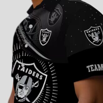 Las Vegas Raiders Aloha Hawaiian Shirt - Black Tropical Football Wave Design