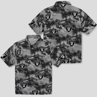 Las Vegas Raiders Aloha Shirt - Summer Hawaiian with Coastal Palm Design
