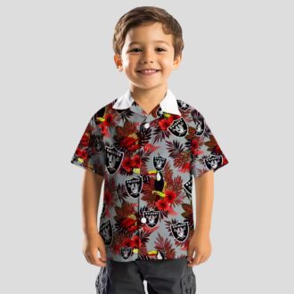 Las Vegas Raiders Black Red Hawaiian Shirt, Floral Toucan Summer Apparel