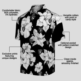 Las Vegas Raiders Floral Blooms Hawaiian Shirt - Game Day & Summer Outfit