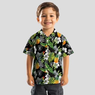 Las Vegas Raiders Floral Hawaiian Shirt - Limited Edition Black Green Toucan Design