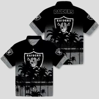 Las Vegas Raiders Floral Sunset Hawaiian Shirt - Stylish Black NFL Fan Gifts