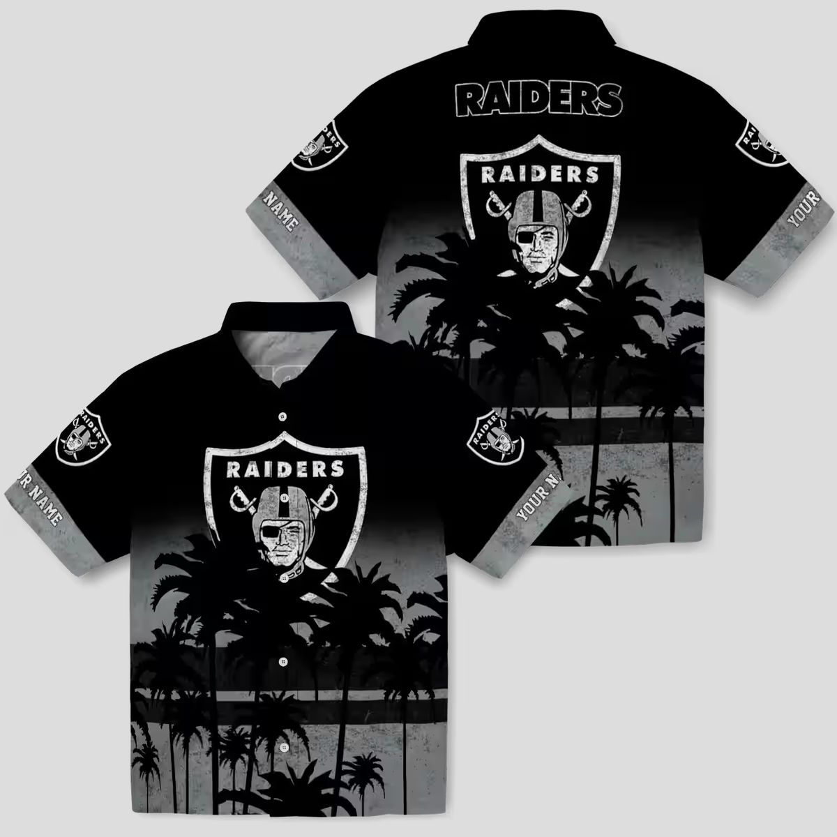 Las Vegas Raiders Floral Sunset Hawaiian Shirt - Stylish Black NFL Fan Gifts