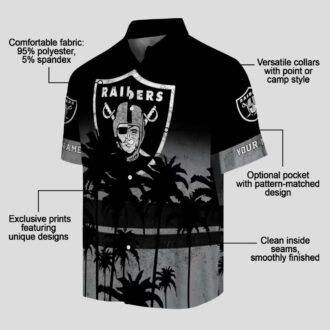 Las Vegas Raiders Floral Sunset Hawaiian Shirt - Stylish Black NFL Fan Gifts