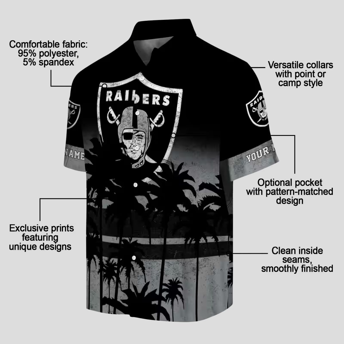 Las Vegas Raiders Floral Sunset Hawaiian Shirt - Stylish Black NFL Fan Gifts