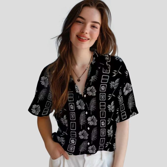 Las Vegas Raiders Hawaiian Shirt for Men - Stylish Black Floral NFL Gear