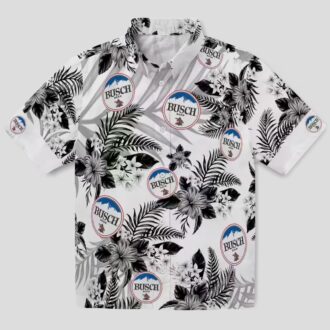 Las Vegas Raiders Hibiscus Hawaiian Shirt for Men - Black & White Palm Leaf Design