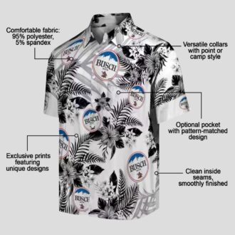 Las Vegas Raiders Hibiscus Hawaiian Shirt for Men - Black & White Palm Leaf Design