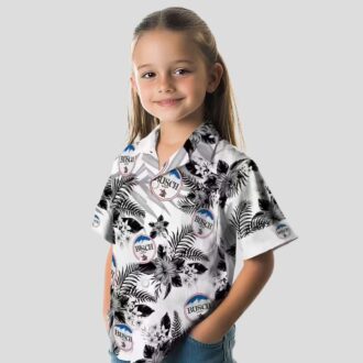 Las Vegas Raiders Hibiscus Hawaiian Shirt for Men - Black & White Palm Leaf Design