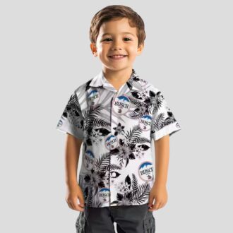 Las Vegas Raiders Hibiscus Hawaiian Shirt for Men - Black & White Palm Leaf Design