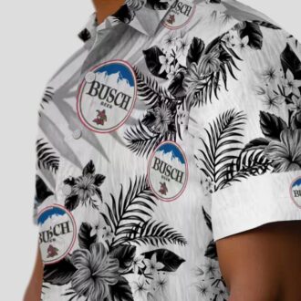 Las Vegas Raiders Hibiscus Hawaiian Shirt for Men - Black & White Palm Leaf Design
