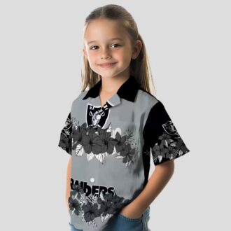 Las Vegas Raiders Hibiscus Stripe Aloha Shirt, NFL Hawaiian Beach Apparel for Men