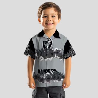 Las Vegas Raiders Hibiscus Stripe Aloha Shirt, NFL Hawaiian Beach Apparel for Men