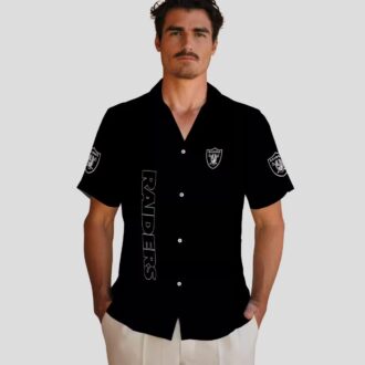 Las Vegas Raiders Minion Hawaiian Shirt, Black Theme Aloha Summer Fan Gift