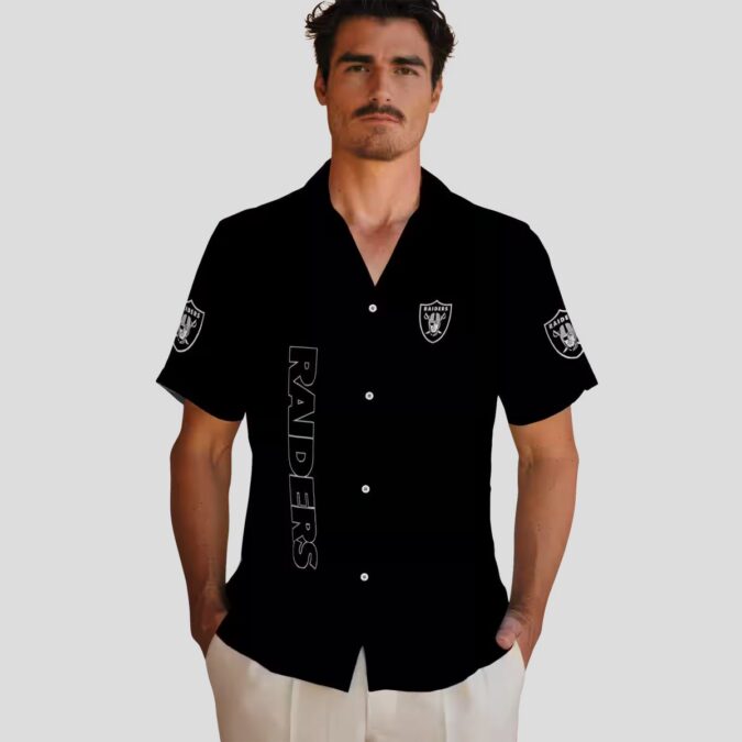 Las Vegas Raiders Minion Hawaiian Shirt, Black Theme Aloha Summer Fan Gift