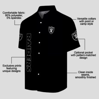 Las Vegas Raiders Minion Hawaiian Shirt, Black Theme Aloha Summer Fan Gift