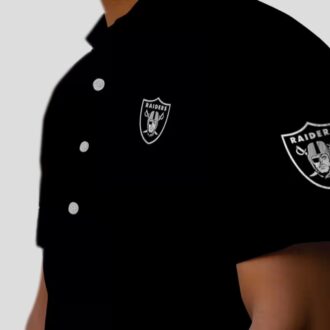 Las Vegas Raiders Minion Hawaiian Shirt, Black Theme Aloha Summer Fan Gift