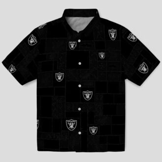 Las Vegas Raiders Patchwork Hawaiian Shirt - Stylish Black Aloha NFL Fan Gift