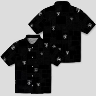 Las Vegas Raiders Patchwork Hawaiian Shirt - Stylish Black Aloha NFL Fan Gift