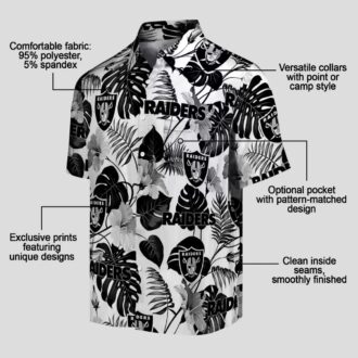Las Vegas Raiders Tropical Aloha Shirt - Black & White Hawaiian Design for Game Day