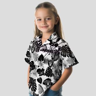 Las Vegas Raiders Tropical Aloha Shirt - Black & White Hawaiian Design for Game Day