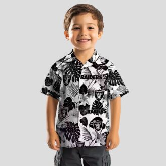 Las Vegas Raiders Tropical Aloha Shirt - Black & White Hawaiian Design for Game Day