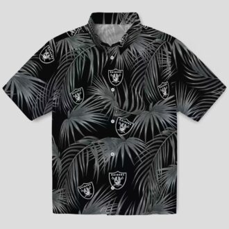 Las Vegas Raiders Tropical Black Hawaiian Shirt - Leafy Palms NFL Game Day Wear