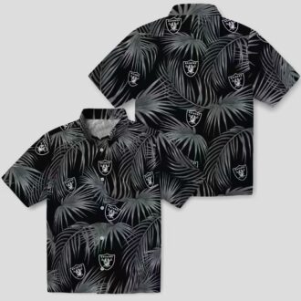 Las Vegas Raiders Tropical Black Hawaiian Shirt - Leafy Palms NFL Game Day Wear