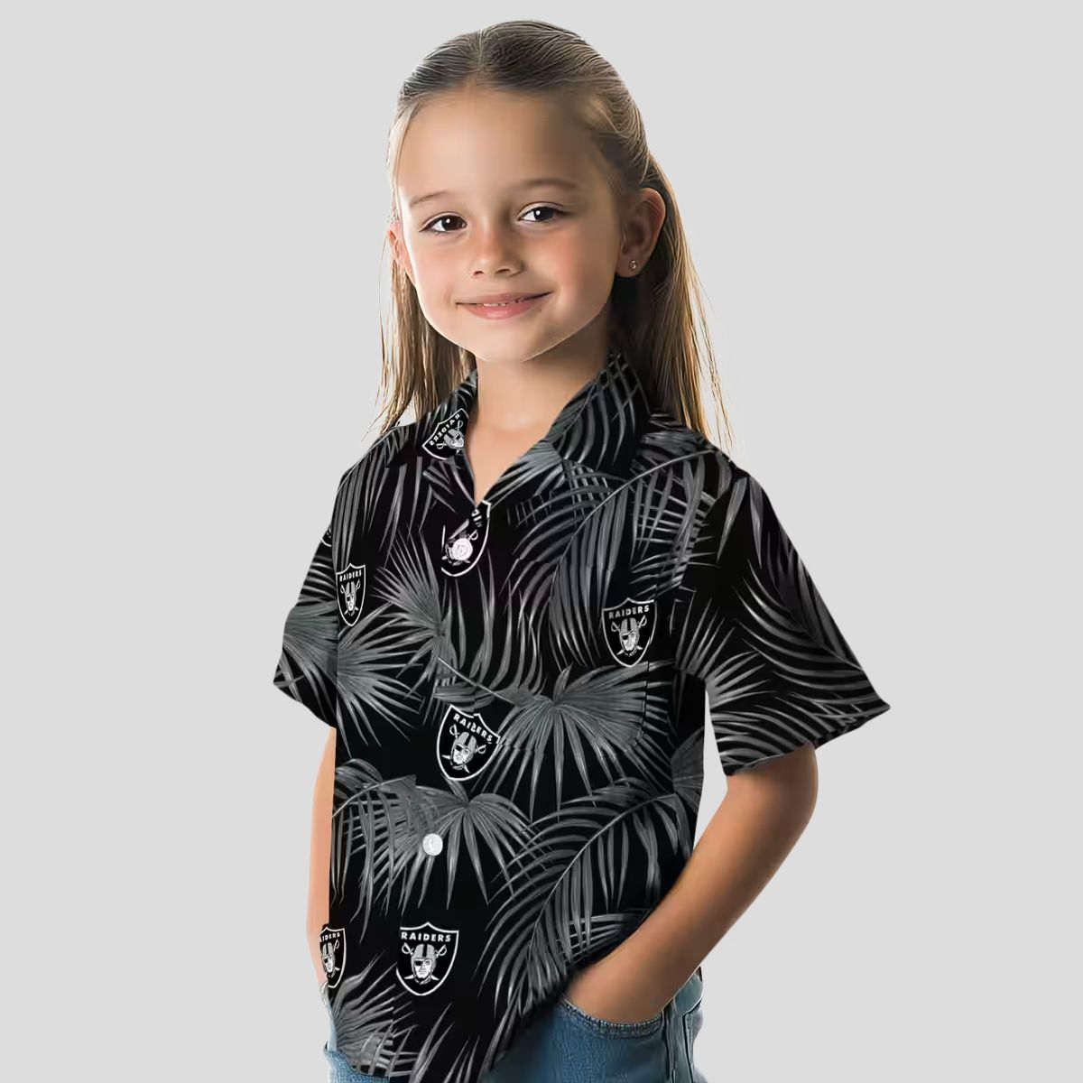 Las Vegas Raiders Tropical Black Hawaiian Shirt - Leafy Palms NFL Game Day Wear