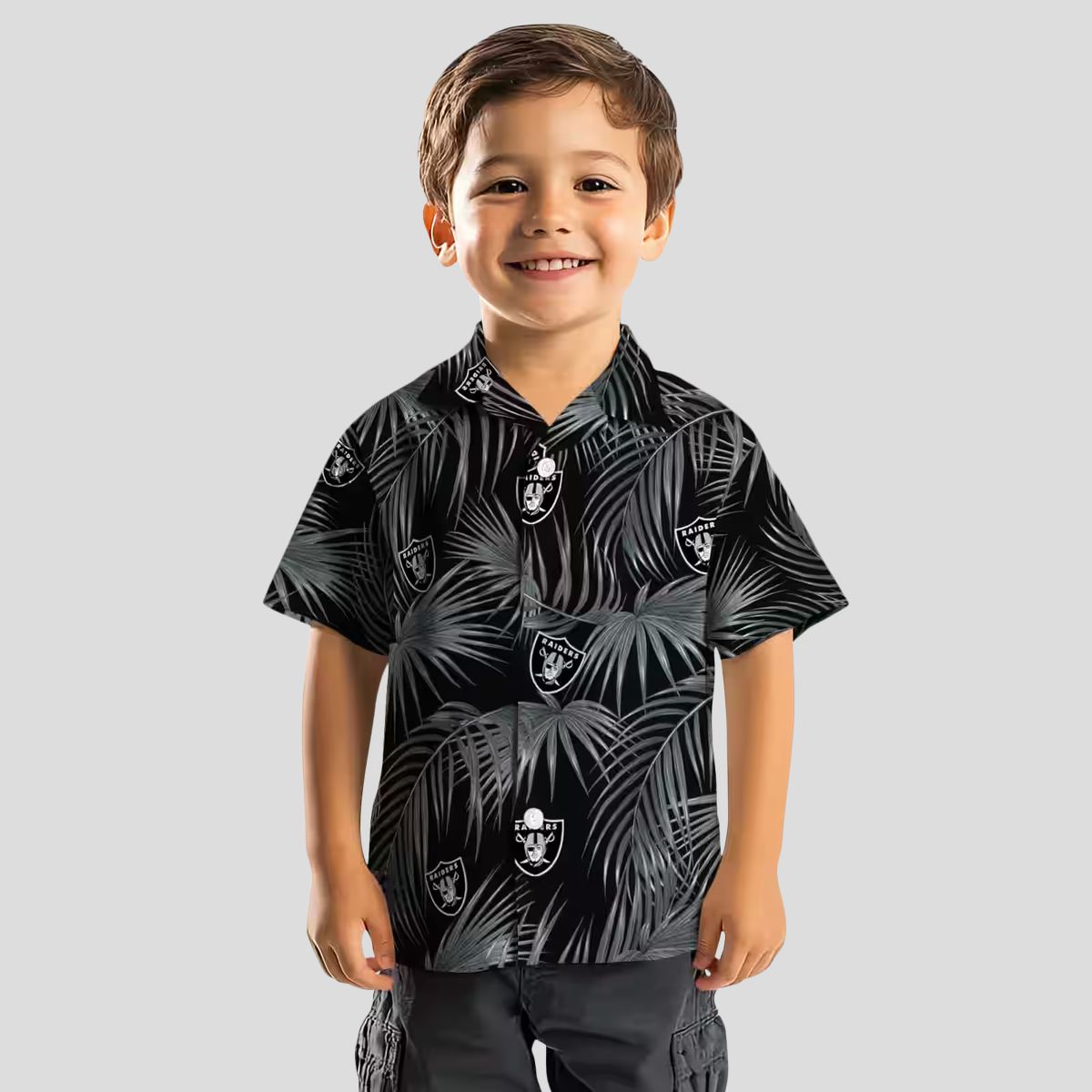 Las Vegas Raiders Tropical Black Hawaiian Shirt - Leafy Palms NFL Game Day Wear