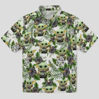 Limited Edition Yoda Raiders Hawaiian Shirt, Tropical Palm & Floral NFL Wear