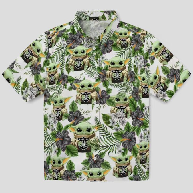 Limited Edition Yoda Raiders Hawaiian Shirt, Tropical Palm & Floral NFL Wear