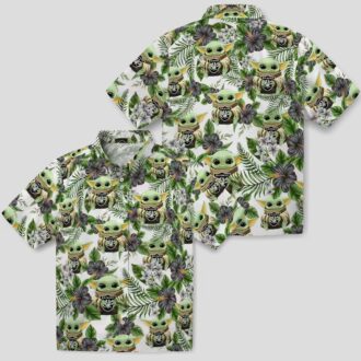 Limited Edition Yoda Raiders Hawaiian Shirt, Tropical Palm & Floral NFL Wear