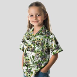 Limited Edition Yoda Raiders Hawaiian Shirt, Tropical Palm & Floral NFL Wear