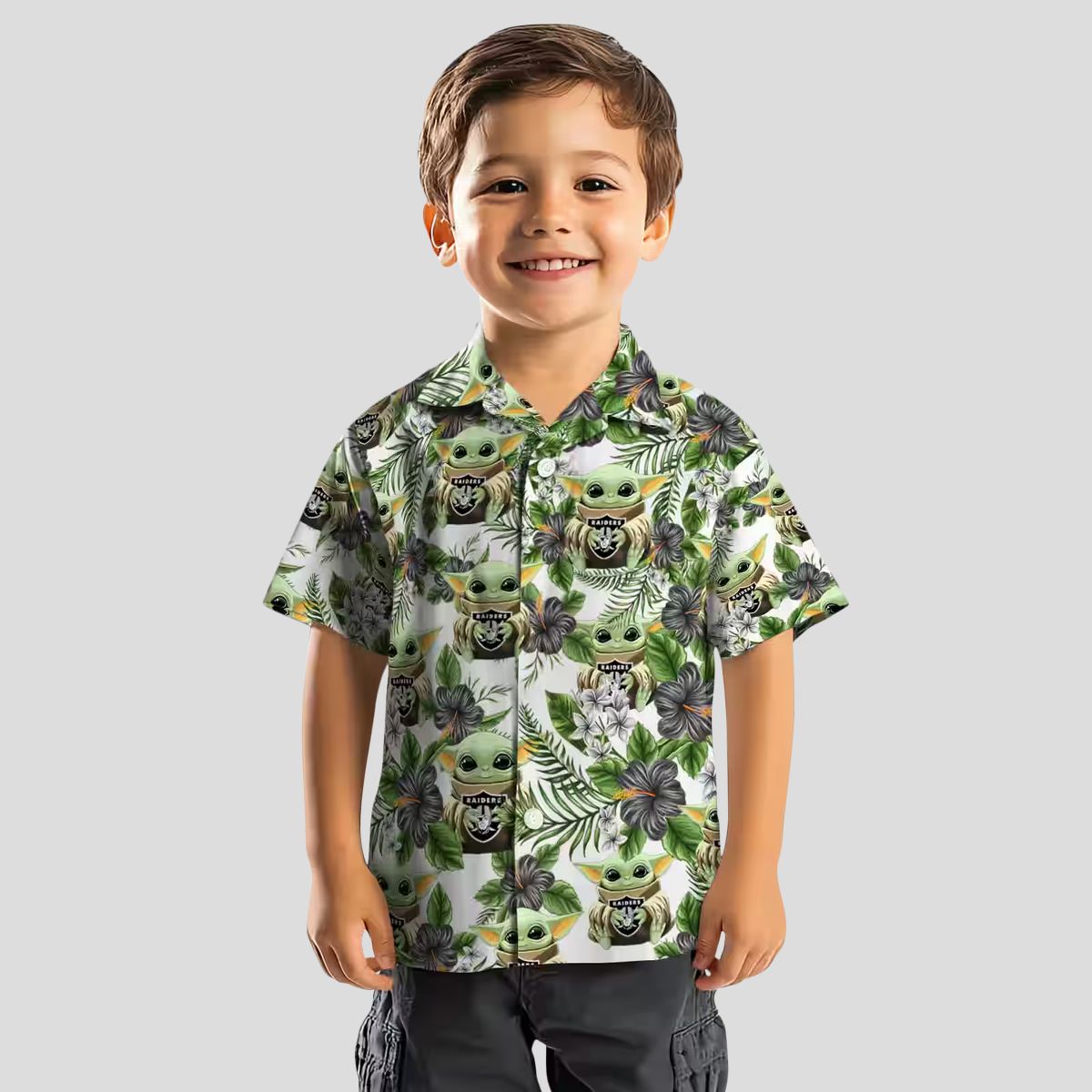 Limited Edition Yoda Raiders Hawaiian Shirt, Tropical Palm & Floral NFL Wear