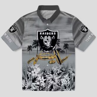 NFL Las Vegas Raiders Aloha Shirt - Custom Black Canoe Hawaiian Apparel