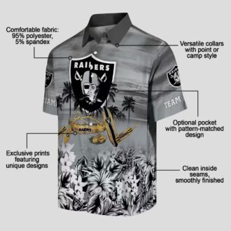 NFL Las Vegas Raiders Aloha Shirt - Custom Black Canoe Hawaiian Apparel