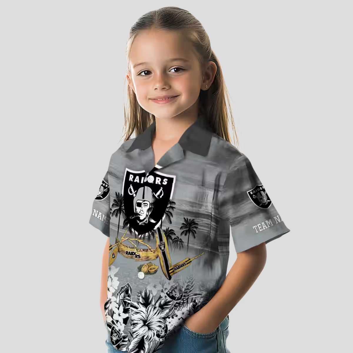 NFL Las Vegas Raiders Aloha Shirt - Custom Black Canoe Hawaiian Apparel