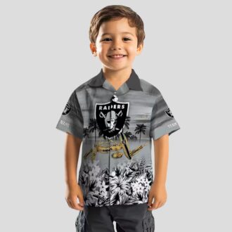 NFL Las Vegas Raiders Aloha Shirt - Custom Black Canoe Hawaiian Apparel