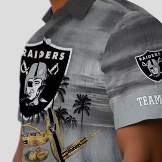 NFL Las Vegas Raiders Aloha Shirt - Custom Black Canoe Hawaiian Apparel