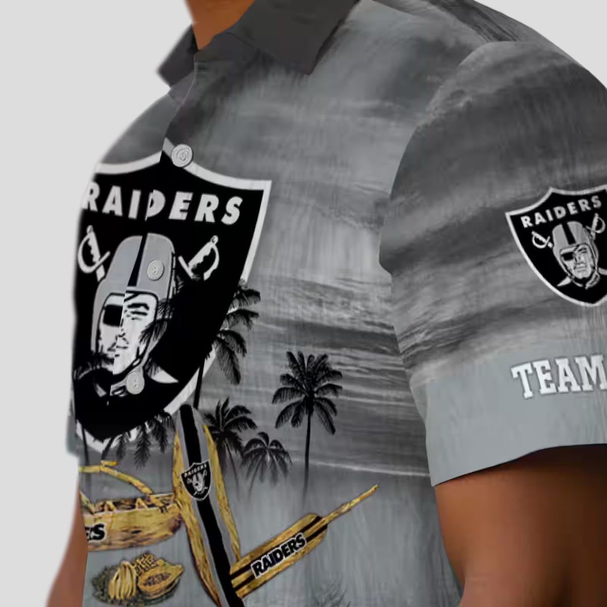 NFL Las Vegas Raiders Aloha Shirt - Custom Black Canoe Hawaiian Apparel