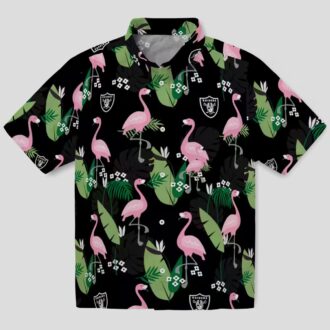 NFL Las Vegas Raiders Black Hawaiian Shirt, Summer Flamingo Leaf Design