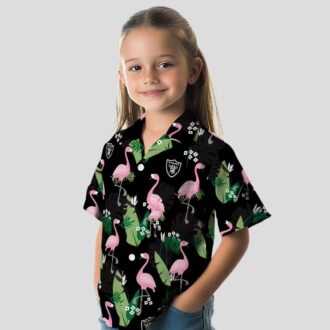 NFL Las Vegas Raiders Black Hawaiian Shirt, Summer Flamingo Leaf Design