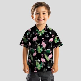 NFL Las Vegas Raiders Black Hawaiian Shirt, Summer Flamingo Leaf Design