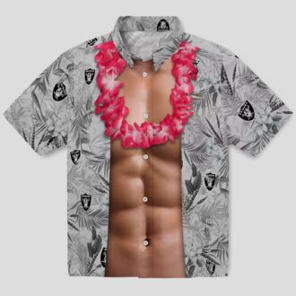 NFL Las Vegas Raiders Hawaiian Shirt for Men, Unique Chest Illusion NFL Fan Gift